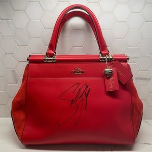 Coach x Selena Gomez Signed Grace Bag / Red Never Used w/ Strap & Dustbag